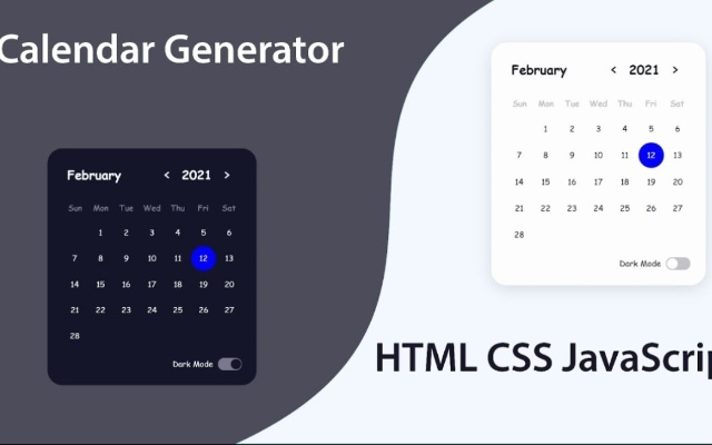［HTML+CSS+JS ］昼夜模式日历表