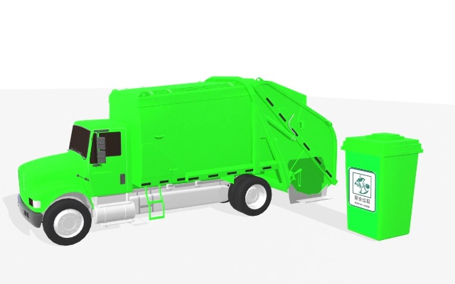 儿童早教启蒙益智动画：垃圾车回收彩色垃圾桶趣味垃圾分类学颜色
