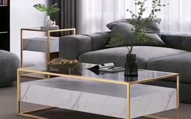 客厅长方形钢化玻璃茶几桌，点亮华丽客厅。