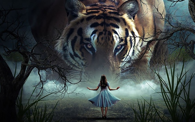 【photoshop教程】女孩和老虎