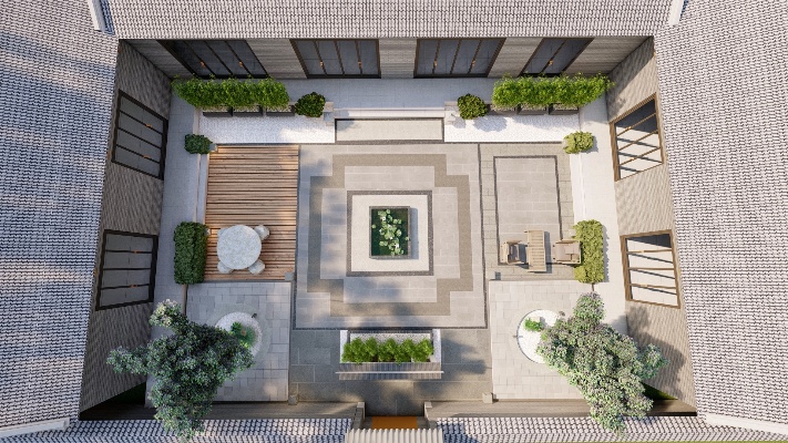 新中式庭院地面这样设计铺装，不仅实用还不会过时，简直太美了