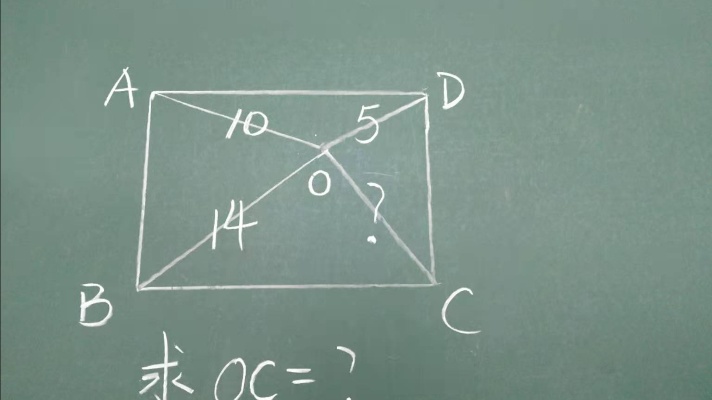 如图所示，长方形内有一点o，求oc 的长度
