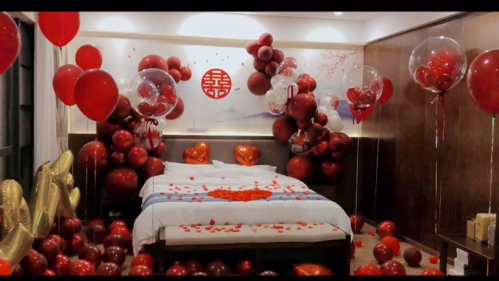 婚房布置#气球布置 红色婚房布置 也可以好看洋气的呀~
