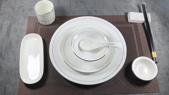 酒店碗盘碟套装摆台餐具三四件套中式餐厅饭店酒楼专用陶瓷盘碗碟