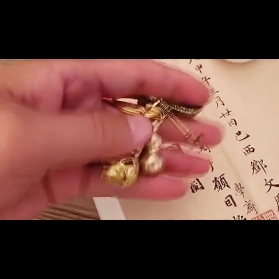 纯黄铜葫芦挂件创意复古簸箕汽车钥匙扣手工链男女中国风礼品挂饰