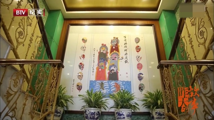 五路财神十二生肖图，是杨强与师傅共同绘制，挂大堂别有一番韵味