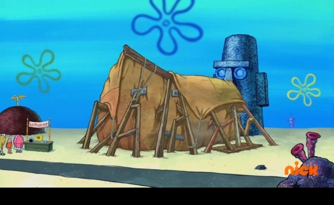 章鱼哥屋子前面 盖的什么？