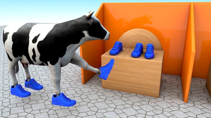 奶牛、骆驼、马穿彩色的鞋子，认识颜色和动物，英语早教启蒙动画