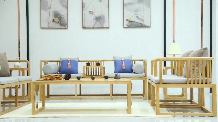 新中式家具 现代新中式实木沙发组合