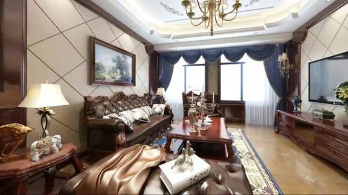 美式风新房装修效果图，设计师说客厅沙发都要2万多！