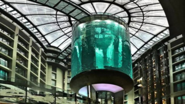 世界最大鱼缸，造价8千多万，有8层高楼，需乘坐内部电梯观赏