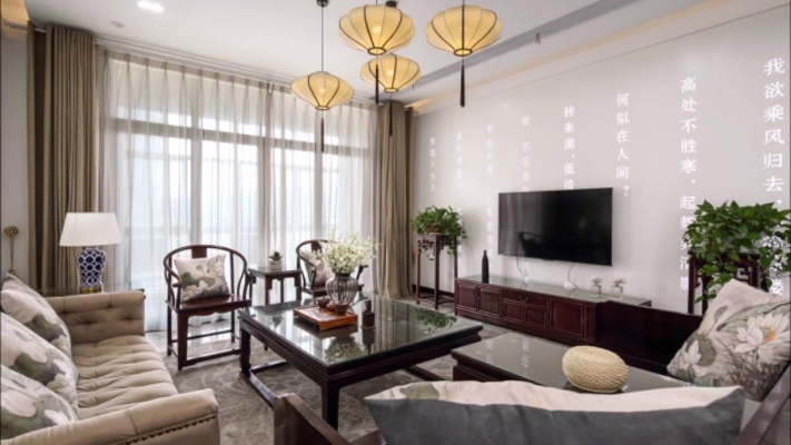 视觉郑州：新中式风格家居装修，整个房间端庄大气且富有韵味