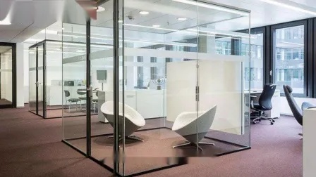 深圳办公室隔断墙现代简约玻璃隔断铝合金隔音墙安装