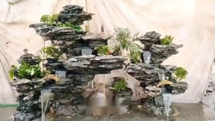 英石叠石庭院假山制作 英石假山造景图片 英石假山案例视频图