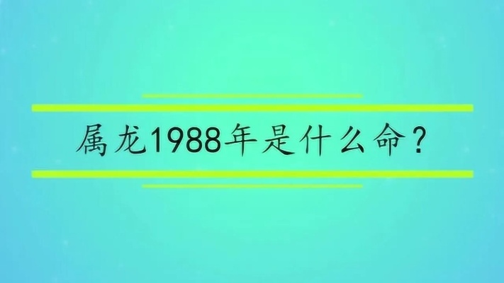 属龙1988年是什么命？