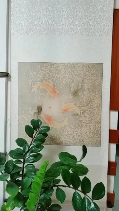 弟弟画的工笔画（连年有鱼、大吉大利）挂在家里就是最好的风水！西瓜视频